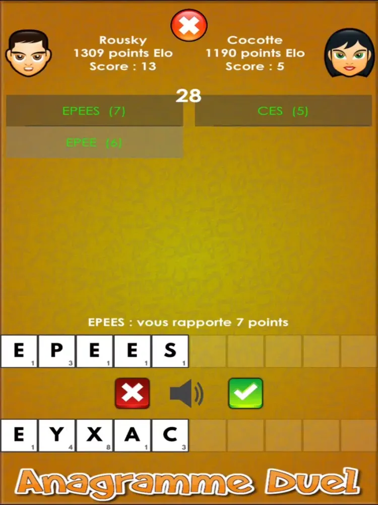 Ảnh chụp màn hình của Anagramme Duel Gratuit iPad 