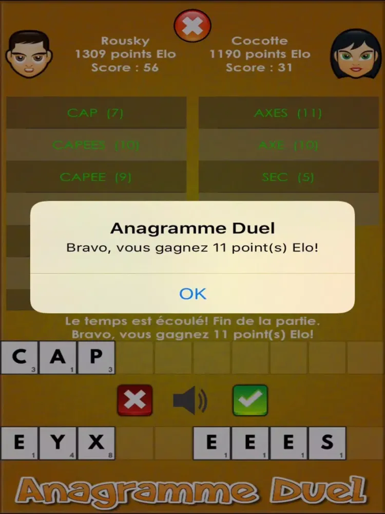 Ảnh chụp màn hình của Anagramme Duel Gratuit iPad 