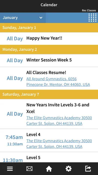 Zrzuty ekranu All-Around Gymnastics Academy