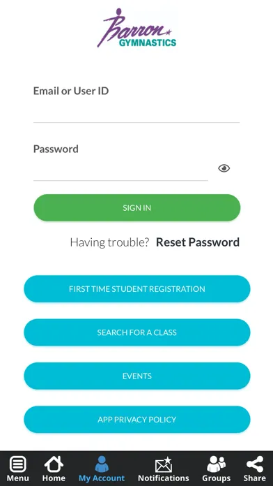 Capturas de tela do Barron Gymnastics