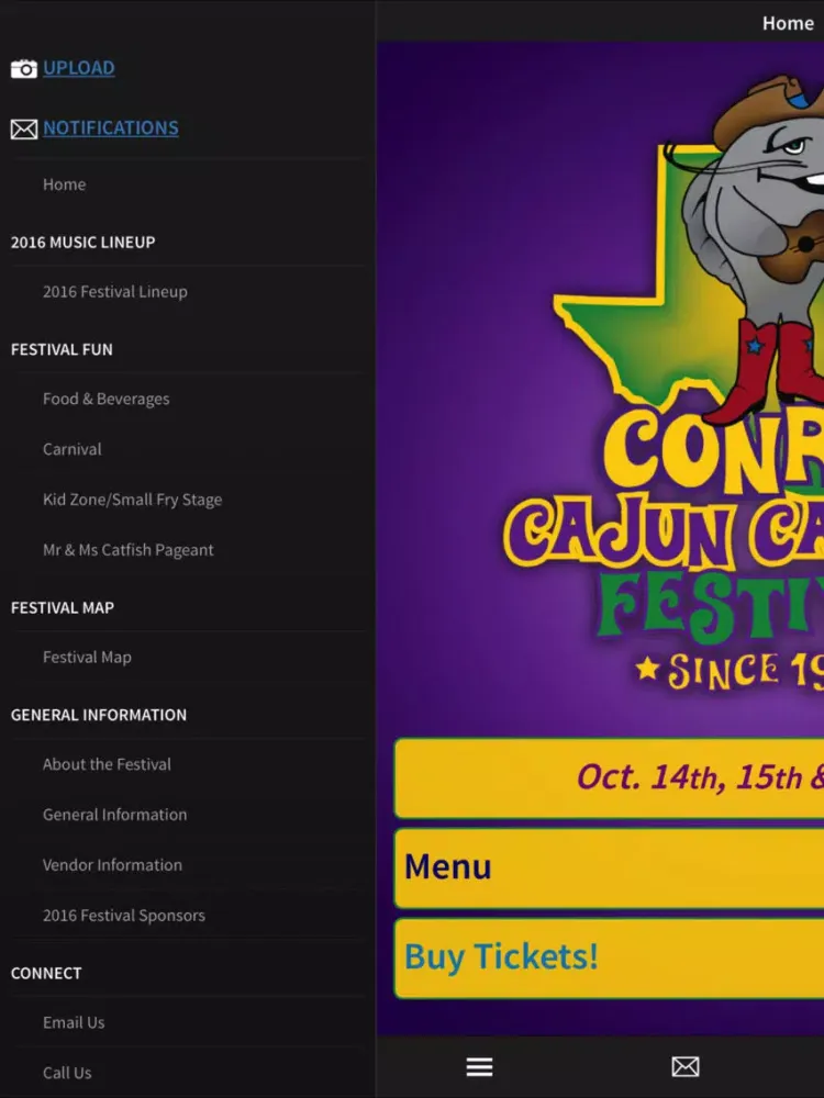 Ảnh chụp màn hình của Conroe Cajun Catfish Festival iPad 