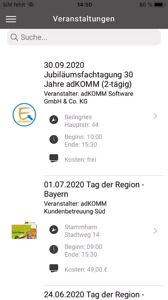 Meine Gemeinde App سکرین شاٹس