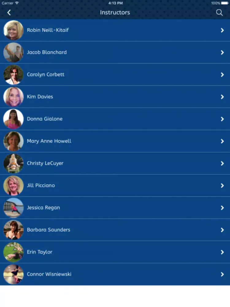 Ảnh chụp màn hình của Blue Moon Yoga & Fitness iPad 