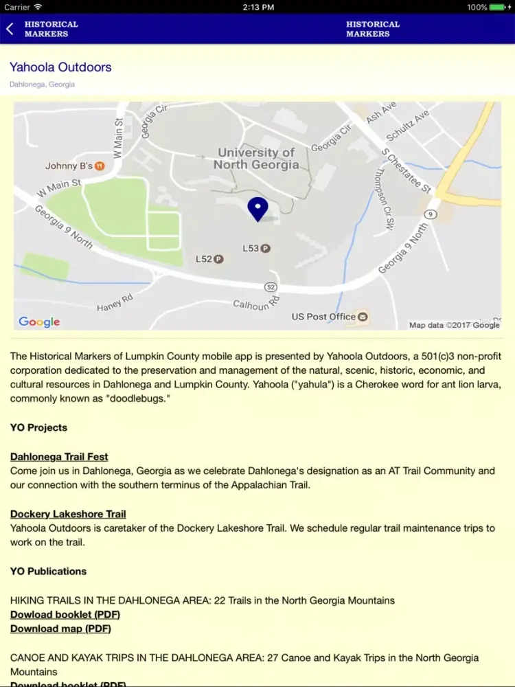 Historical Markers of Lumpkin iPad 应用截图