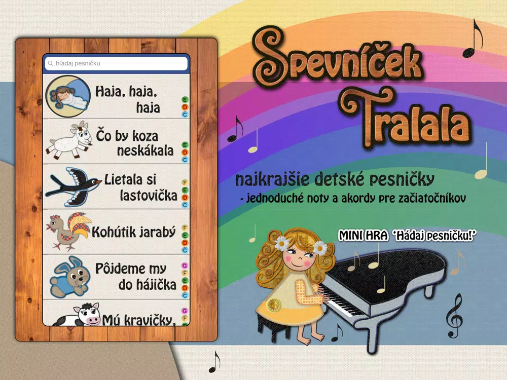 Spevníček Tralala iPad 应用截图