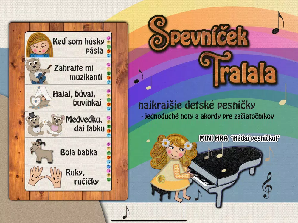 Spevníček Tralala iPad 应用截图