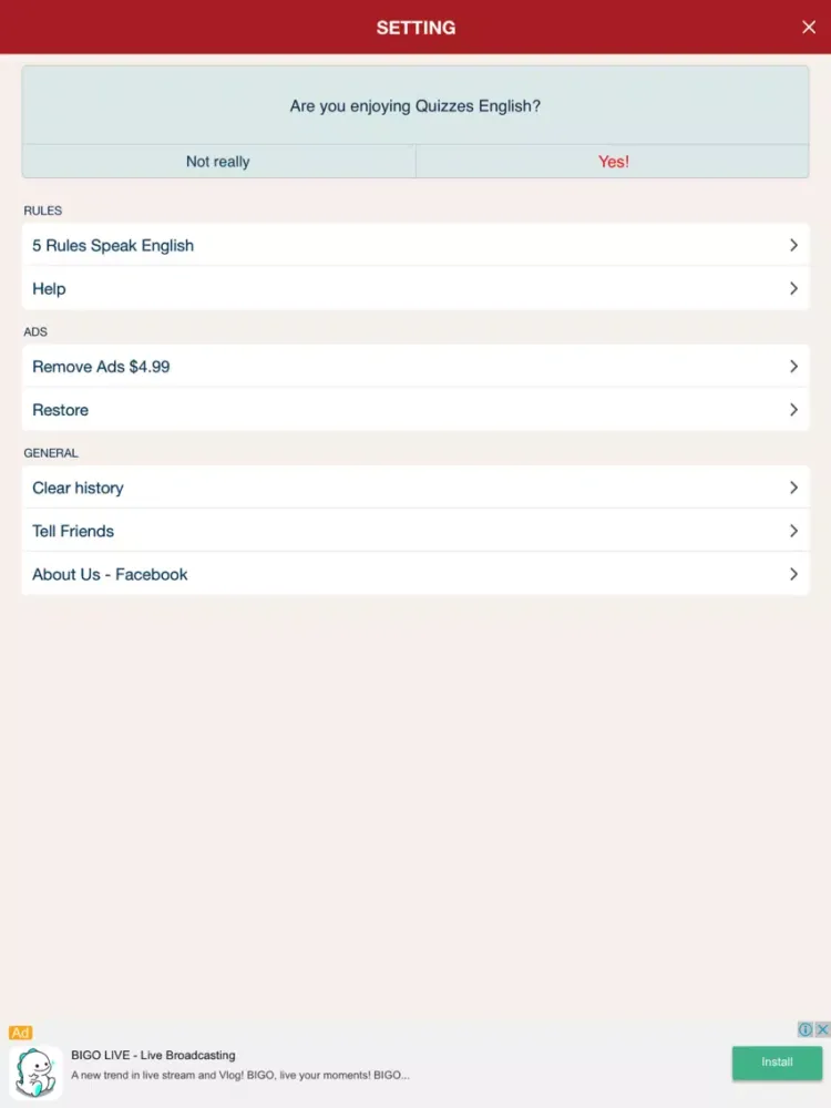 Quizzes English - English Test iPad  سکرین شاٹس