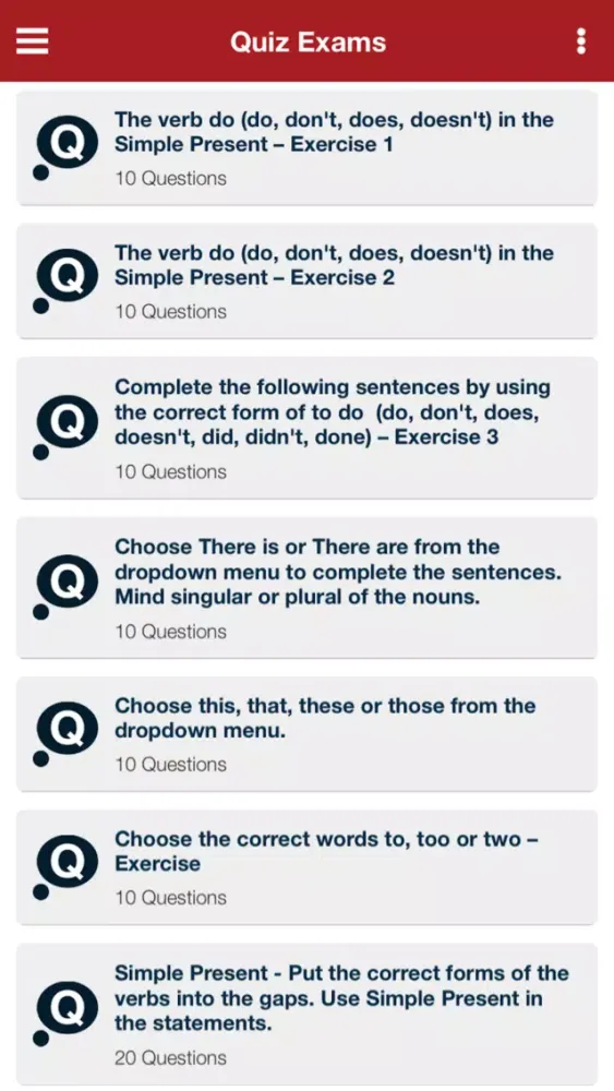 Quizzes English - English Test سکرین شاٹس