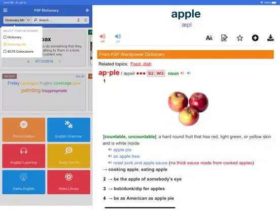 P2P Dictionary of English PRO iPad  Ekran Görüntüleri