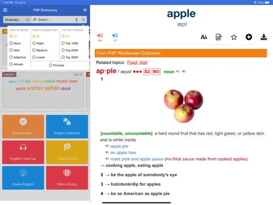 P2P Dictionary of English PRO iPad  Ekran Görüntüleri