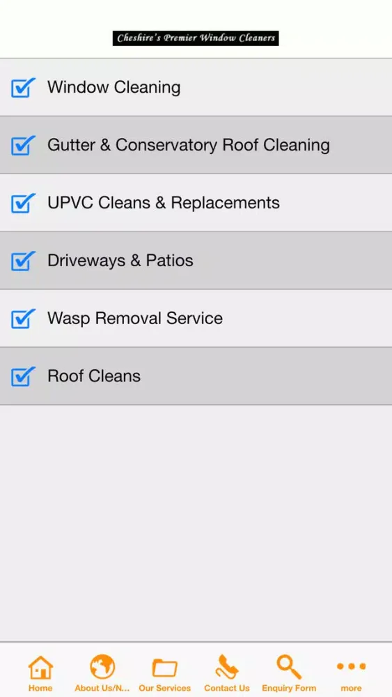 Capturas de tela do Cheshire Window Cleaning