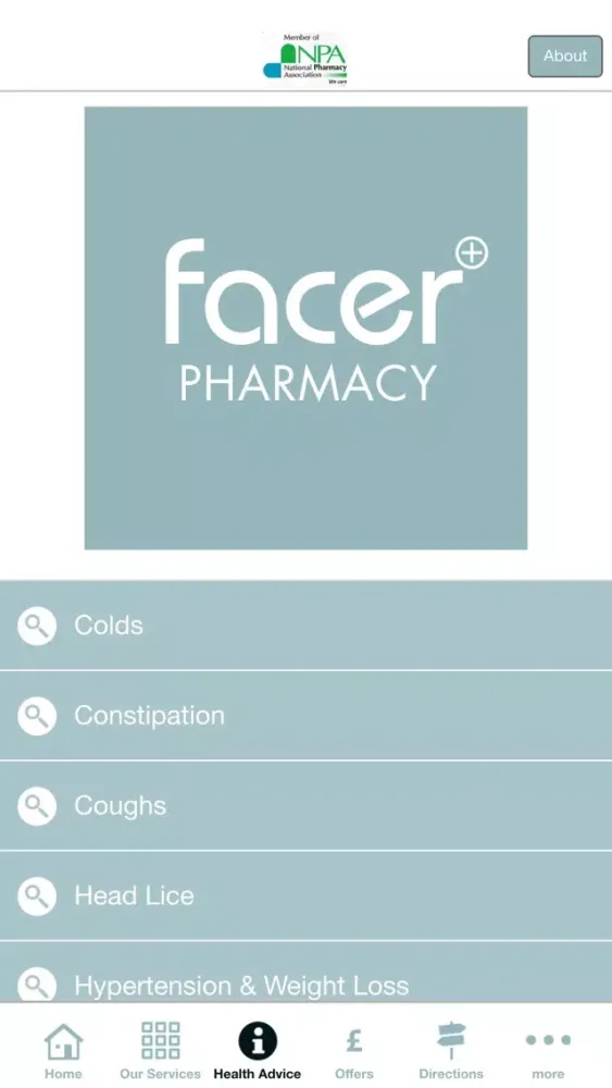Tangkapan layar Facer Pharmacy