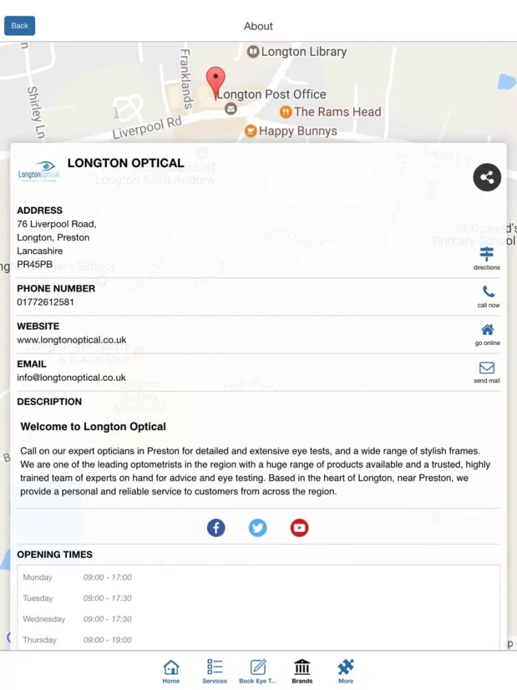 Tangkapan layar Longton Optical iPad 