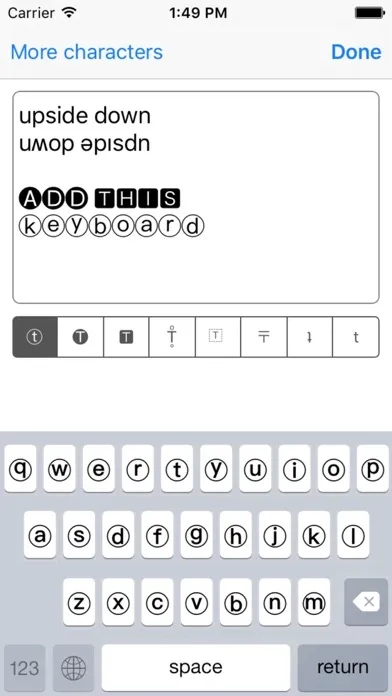 Tangkapan layar Weird fonts - ⓑⓤⓑⓑⓛⓔ ⓕⓞⓝⓣ ⓚⓔⓨⓑⓞⓐⓡⓓ