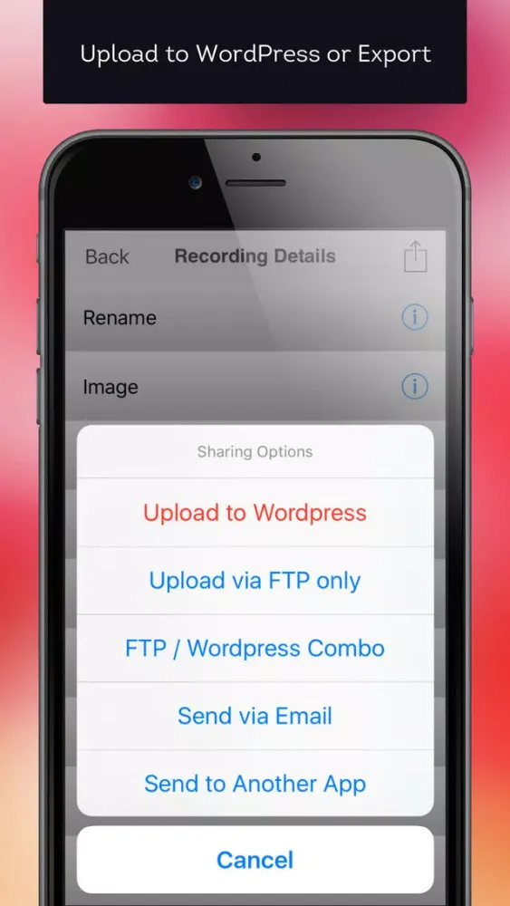 Mobile Podcaster - Record and Publish Your Podcast to WordPress, Libsyn and Dropbox应用截图