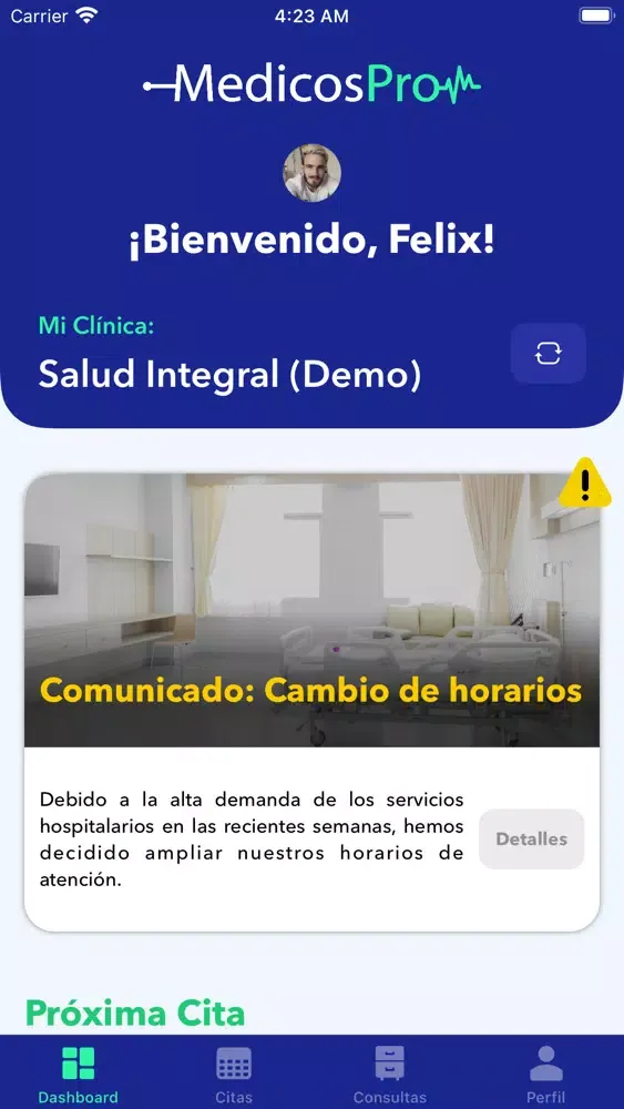 Capturas de pantalla de MedicosPro Pacientes