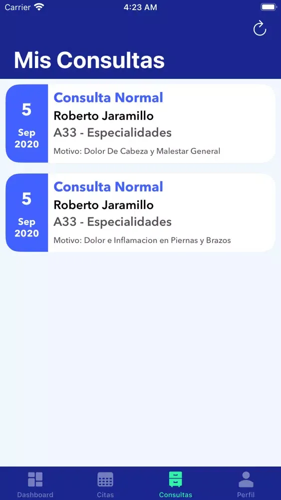Capturas de pantalla de MedicosPro Pacientes