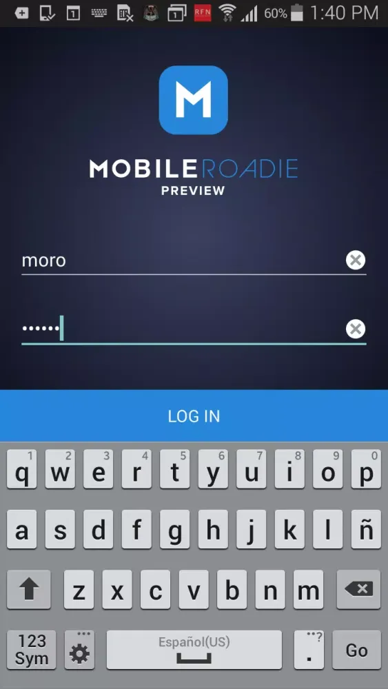 ภาพหน้าจอของ MobileRoadie Preview