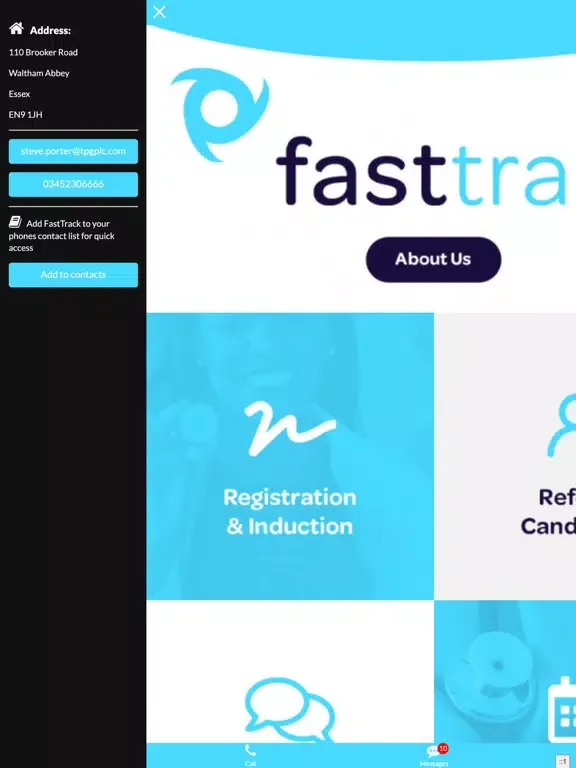 Tangkapan layar FastTrack App iPad 