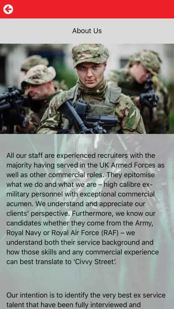 Ảnh chụp màn hình của First Military Recruitment