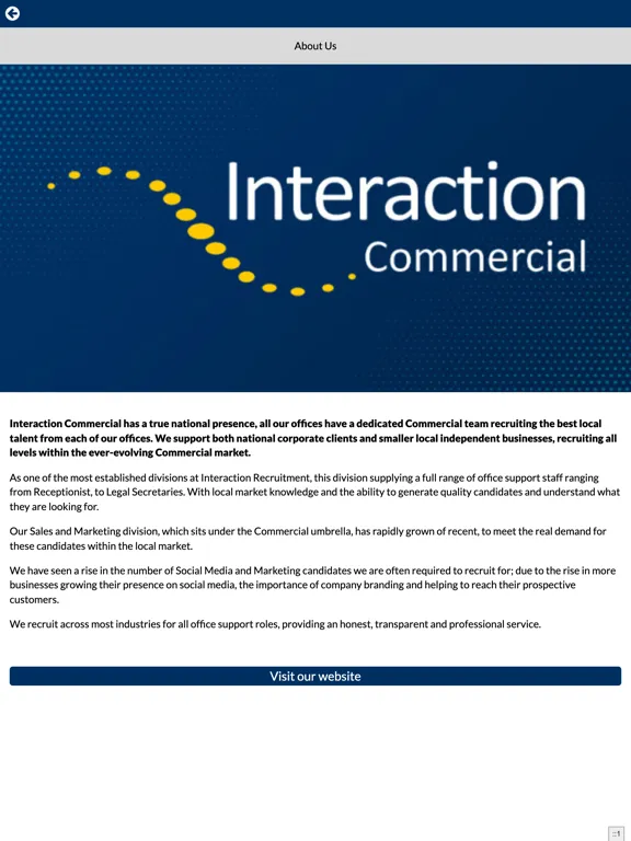 Capturas de pantalla de Interaction Recruitment iPad 