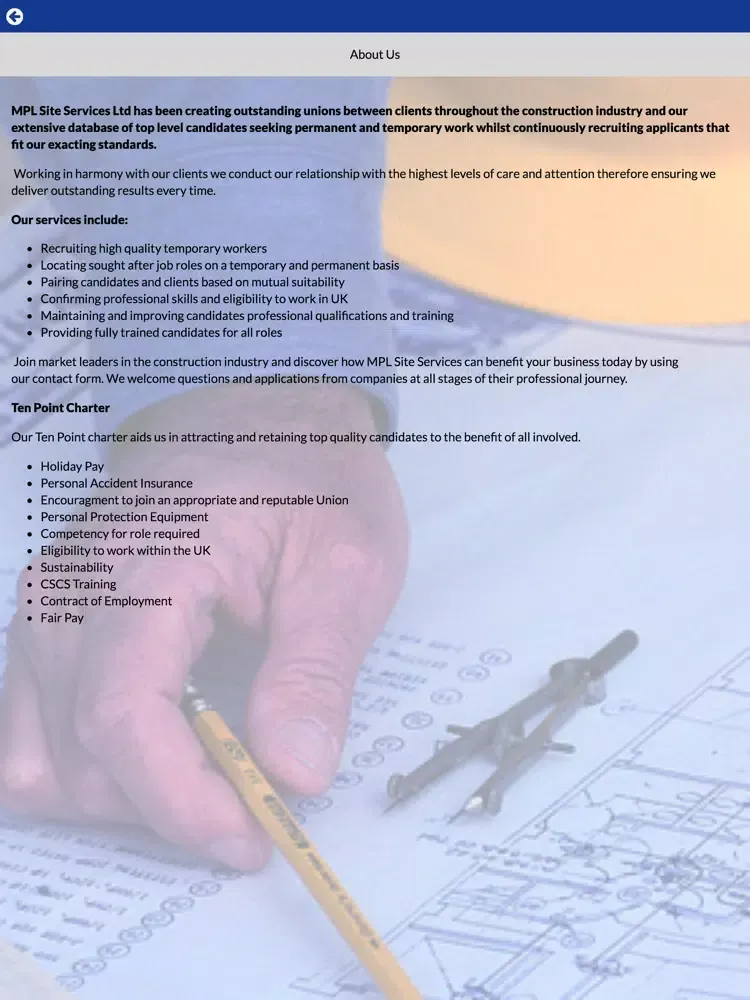MPL Site Services Mobile iPad 應用截圖