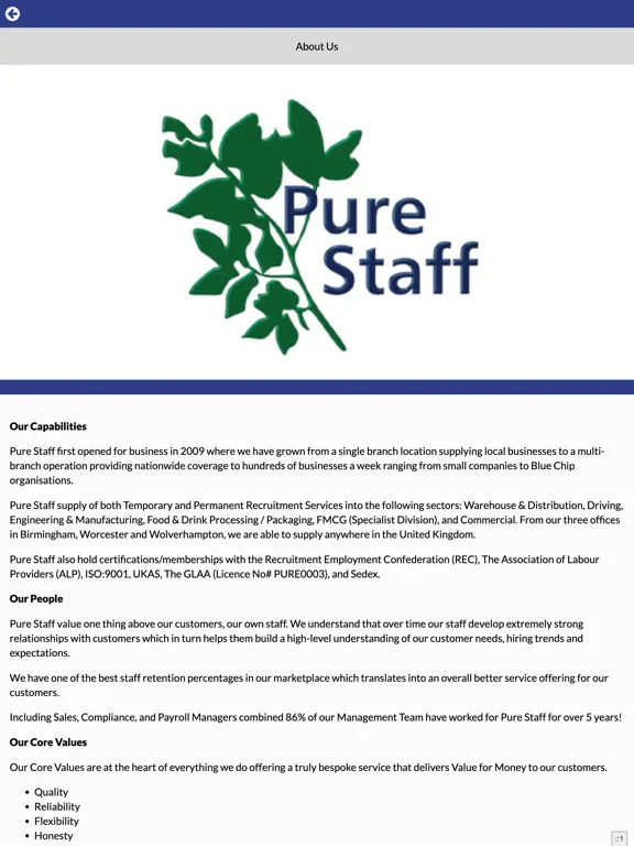 ภาพหน้าจอของ Pure Staff iPad 