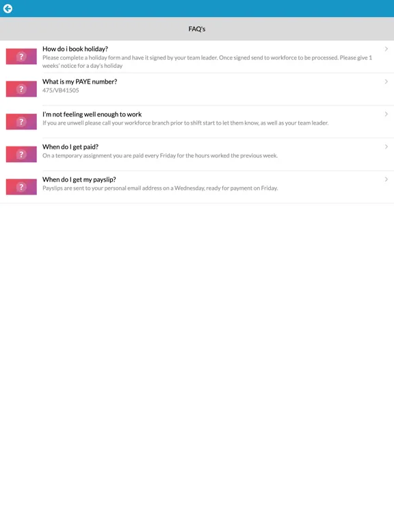 Tangkapan skrin Workforce Staffing Worker Hub iPad 