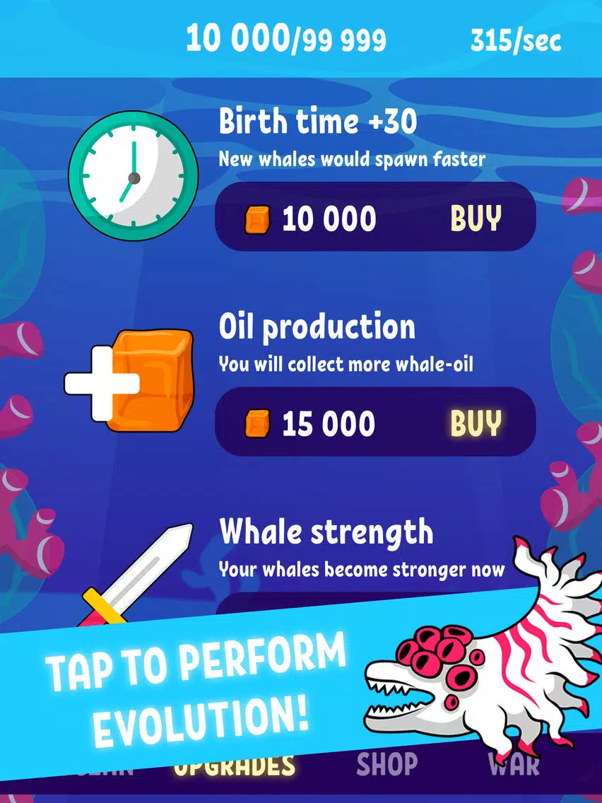 Blue Whale Evolution Clicker iPad 应用截图