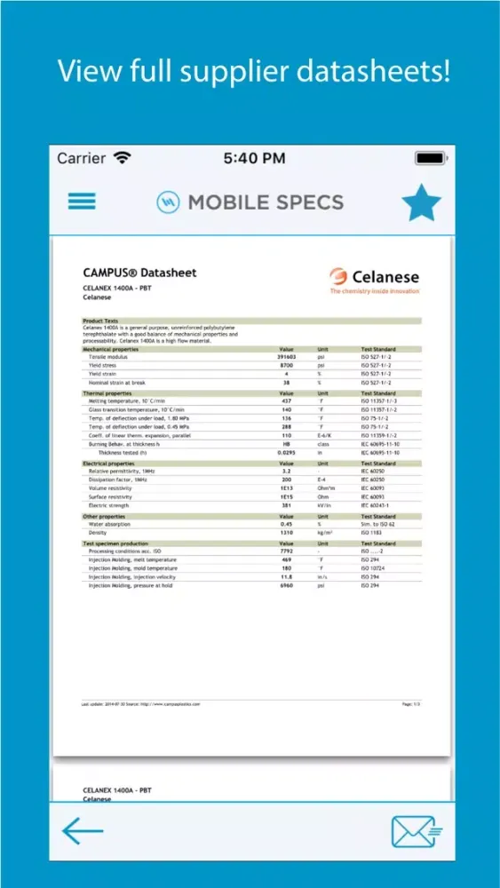 MobileSpecs Injection Molding سکرین شاٹس