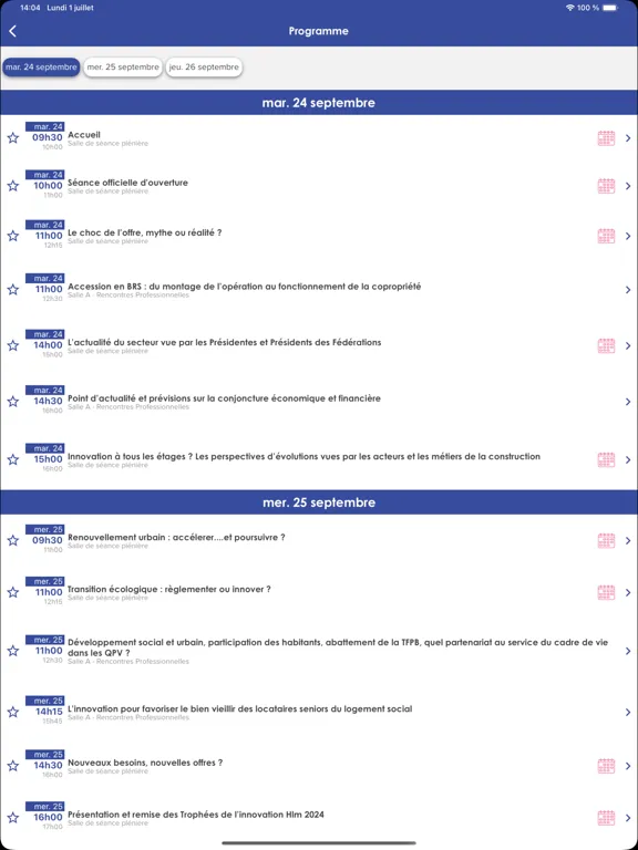 Ảnh chụp màn hình của Congrès HLM iPad 