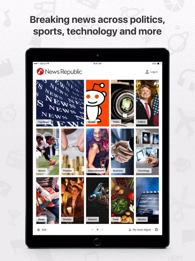 Zrzuty ekranu News Republic-World News,Video iPad 