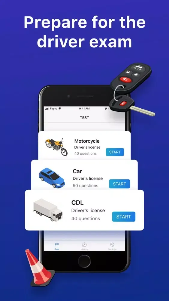 Ảnh chụp màn hình của DMV Test: Permit Test DMV 2021