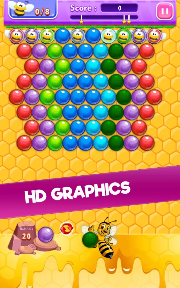 Bee Bubble Shooter سکرین شاٹس