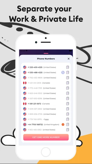 ภาพหน้าจอของ GSM+ Second Phone Number