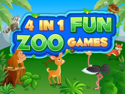 Tangkapan layar 4 in 1 Fun Zoo Games Free - Learning & Educational Activities App for Kids & Toddlers iPad 