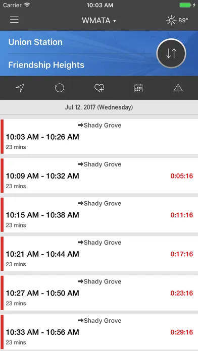 onTime : DC Metro - WMATA应用截图