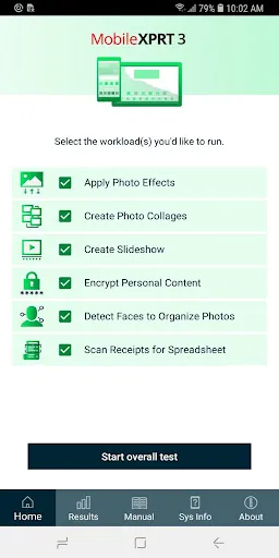 ภาพหน้าจอของ MobileXPRT 3