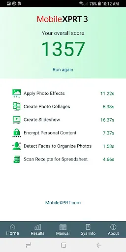 ภาพหน้าจอของ MobileXPRT 3
