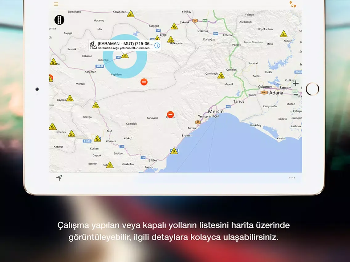 Tangkapan skrin Türkiye Trafik - KGM iPad 