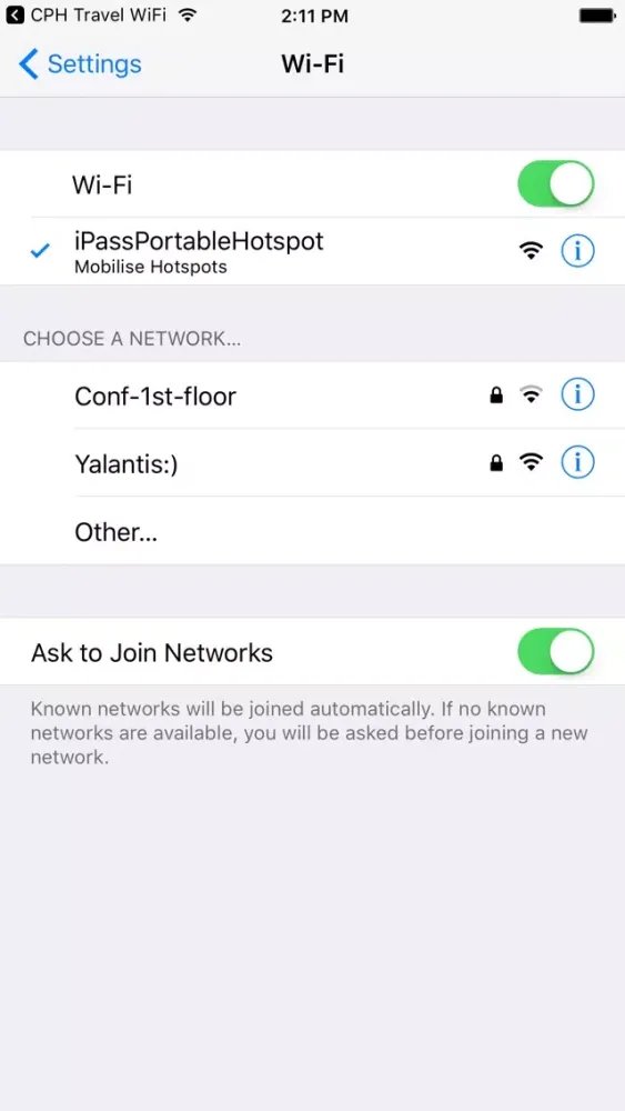 CPH Travel WiFi 스크린샷
