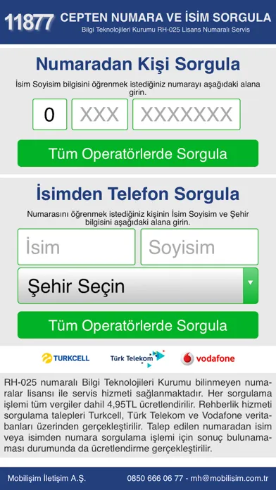 Numara Sorgula - İsim Sorgula سکرین شاٹس