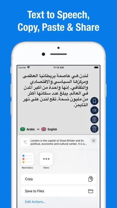 Capturas de pantalla de English to Arabic Translator.