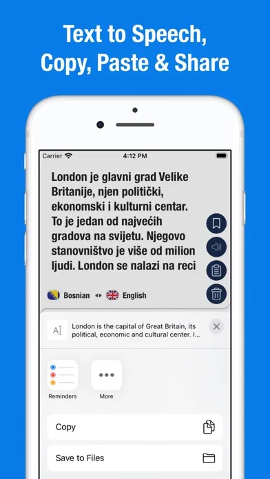 Captures d'écran de English to Bosnian