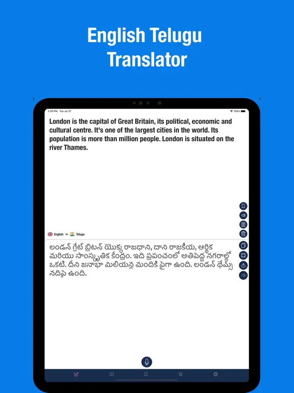 Capturas de tela do English to Telugu translator.. iPad 