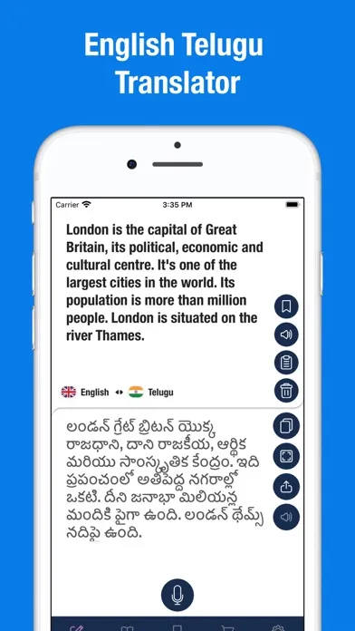 Capturas de tela do English to Telugu translator..