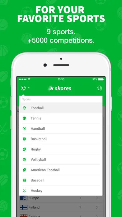 Captures d'écran de Skores - Live Scores & Results