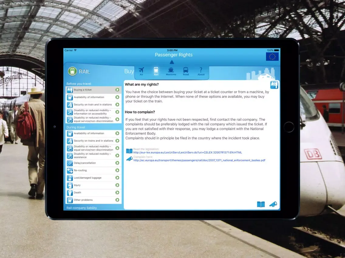 Passenger rights for iPad iPad  স্ক্রিনশট