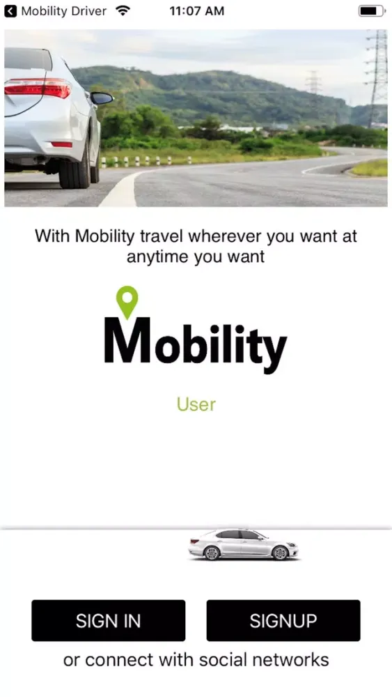 Screenshot di Mobility Cab Usuario