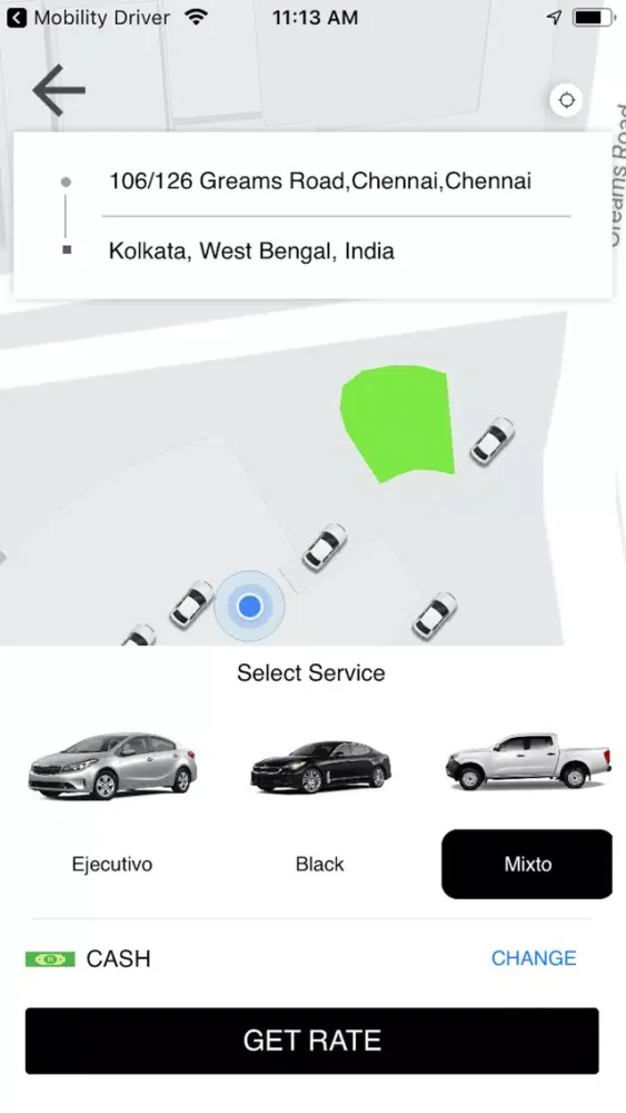 Screenshot di Mobility Cab Usuario